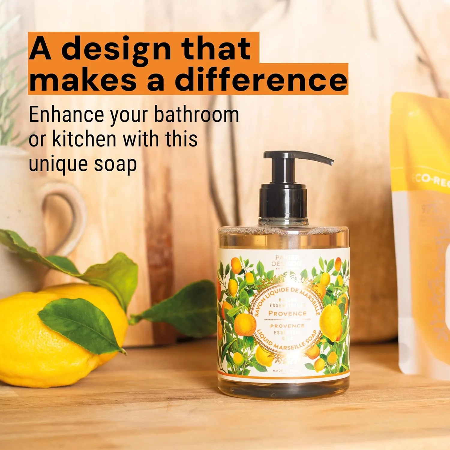 Panier des Sens Moisturizing Hand Soap - Provence Fresh, Fruity Fragrance - French Traditional Savon de Marseille Soap - Refillable Kitchen & Bathroom Soap - 16.9 Fl.oz Liquid Hand Wash 97% Natural