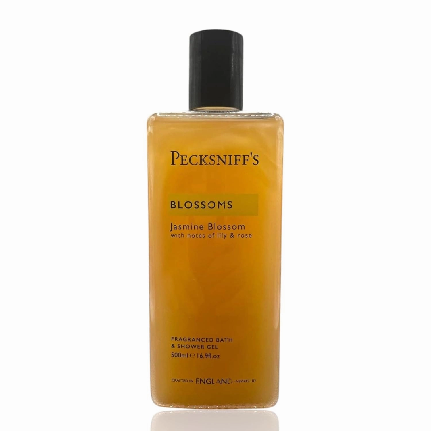 Pecksniff's Jasmine Blossom Shower Gel 16.9 Fl OZ, 500ml – Moisturizing Body Wash with Calming Floral Scent – Gently Cleanses and Softens Skin – UK Bath & Body Care