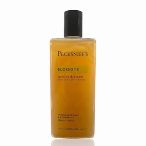 Pecksniff's Jasmine Blossom Shower Gel 16.9 Fl OZ, 500ml – Moisturizing Body Wash with Calming Floral Scent – Gently Cleanses and Softens Skin – UK Bath & Body Care