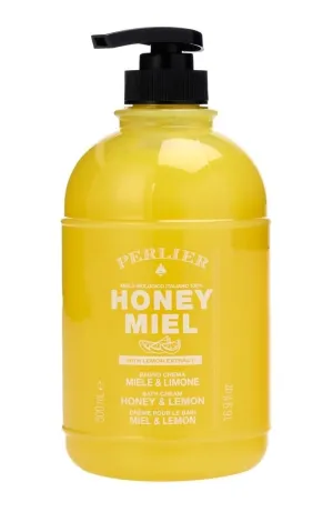 Perlier Noney Miel Honey & Lemon Bath and Shower Cream, 16.9 oz