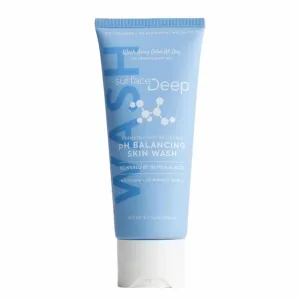 pH Balancing Face and Body Skin Wash Shower Gel. Powered by Glycolic Acid. Developed by Dermatologist. Gently exfoliates and prevents body odor. Unscented.