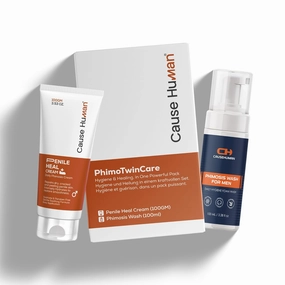 PhimoTwinCare – Penile Heal Cream (100g)   Phimosis Wash for Men (100ml) | Daily Use Combo | Steroid-Free & Gentle on Sensitive Skin