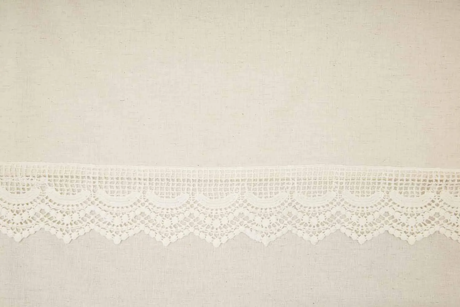 Piper Classics Flax and Lace Shower Curtain, 72" x 72", Natural Cream Bath Accent w/Crochet Lace Trim and Valance Top, Vintage Farmhouse, Boho Bathroom