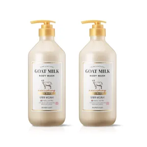 Premium Goat Milk Body Wash Manuka Honey For Smooth Skin, Moisturizing PH Balancing Body Cleanser with Probiotics Honey, Herb Pure Complex, 27 Fl Oz, Pack Of 2