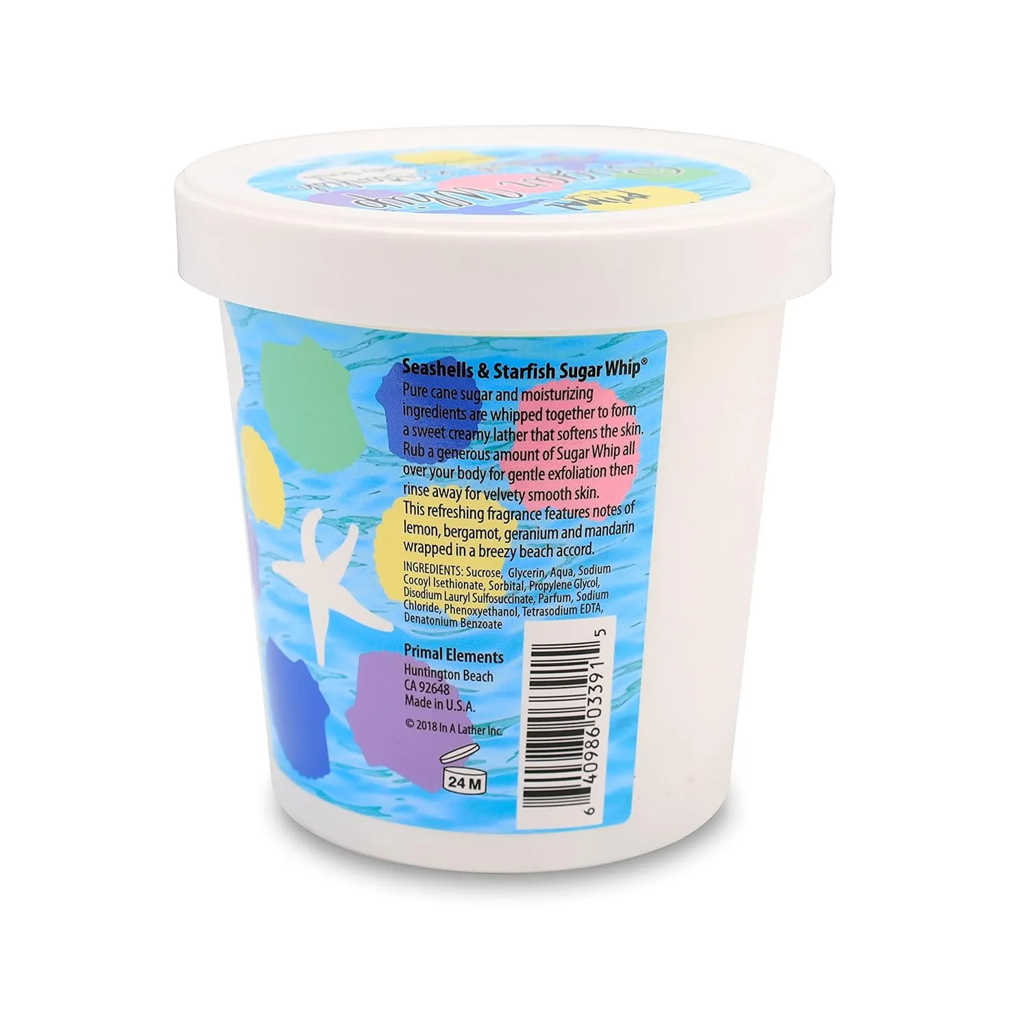 Primal Elements Sugar Whip Seashells and Starfish Body Scrub, 10 Ounce