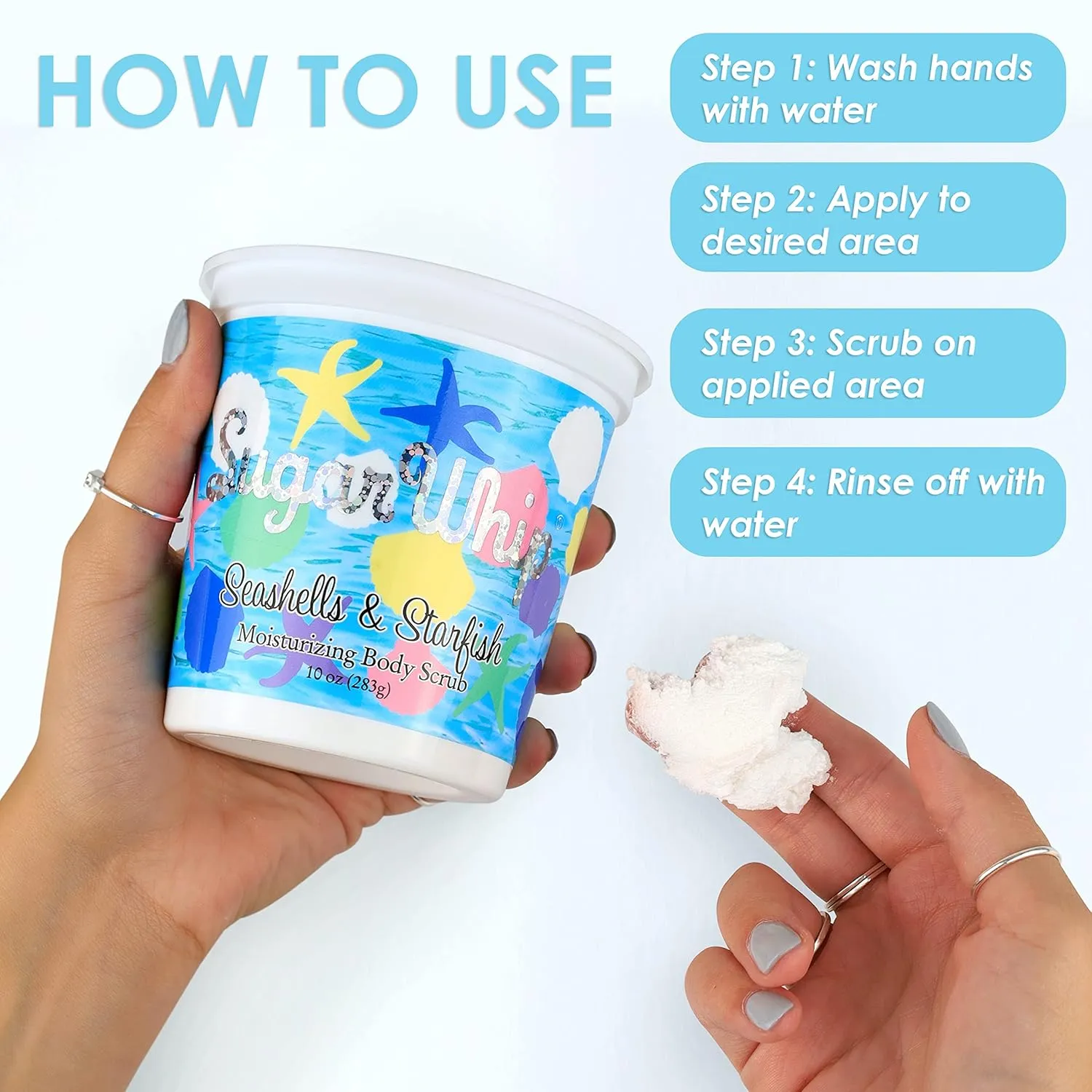 Primal Elements Sugar Whip Seashells and Starfish Body Scrub, 10 Ounce