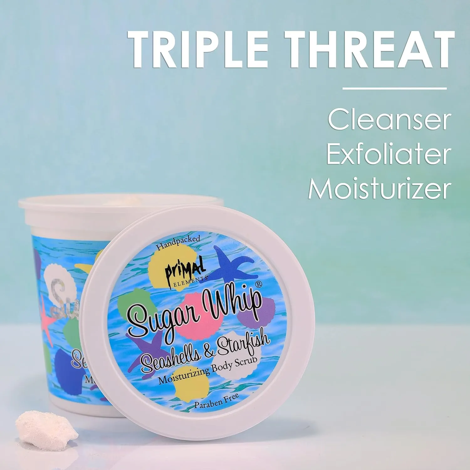 Primal Elements Sugar Whip Seashells and Starfish Body Scrub, 10 Ounce