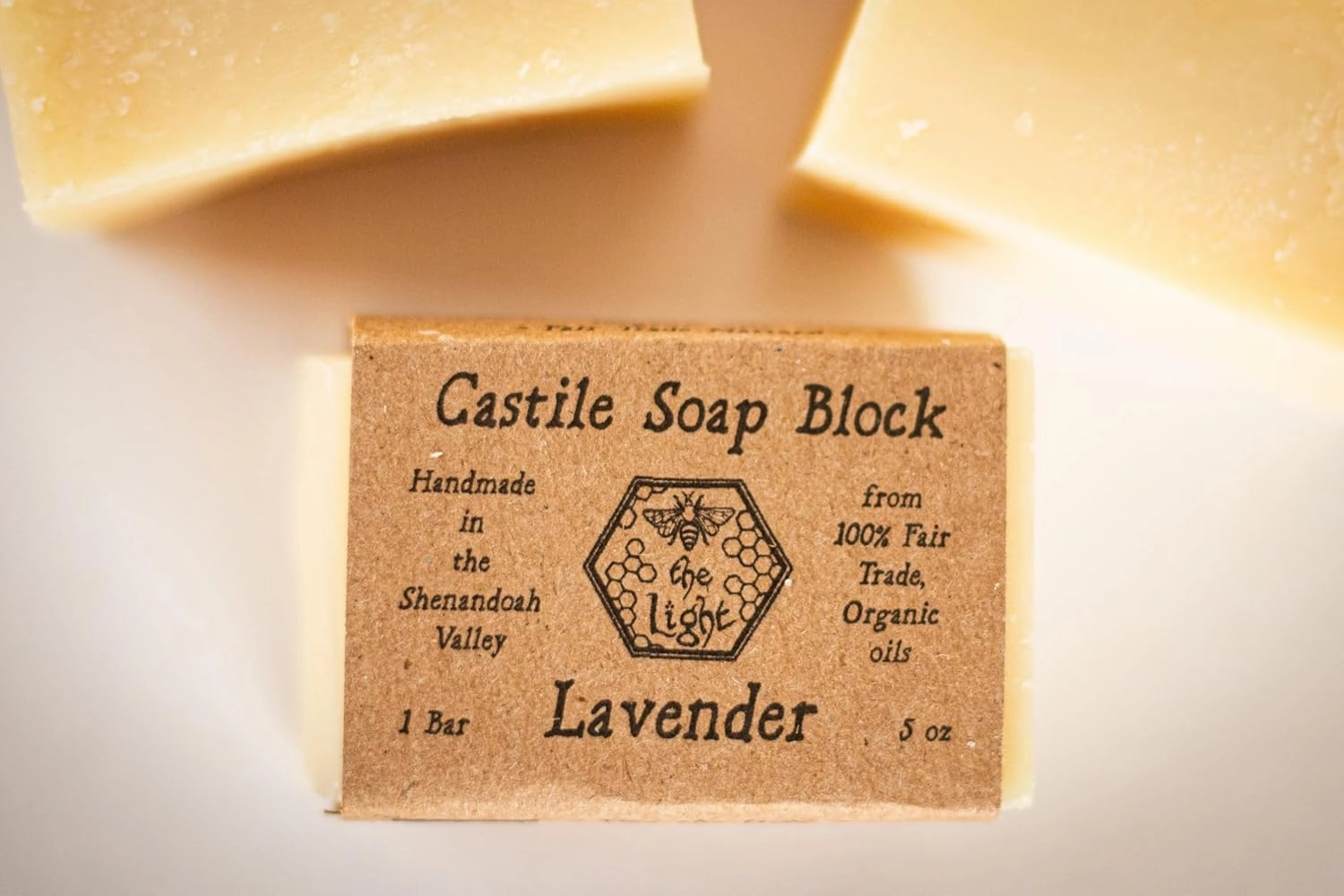 Pure Castile and Artisan Bar Soap Handmade with 100% Fair Trade Organic Oils, Cold Process Bars with Soap Saver Eco Scrub Bag by BeeTheLight (15 ounces w/Soap Saver Bag, Assorted: Pep/Lav/Orange)