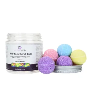 Purple Dahlia Sugar Scrub Balls, Assorted Flavors, Exfoliating Body Scrub with Creamy Formula to Soften, Hydrate, Moisturize – Skin, Hands, Feet Sugar Exfoliator, Single Use Scrub Balls