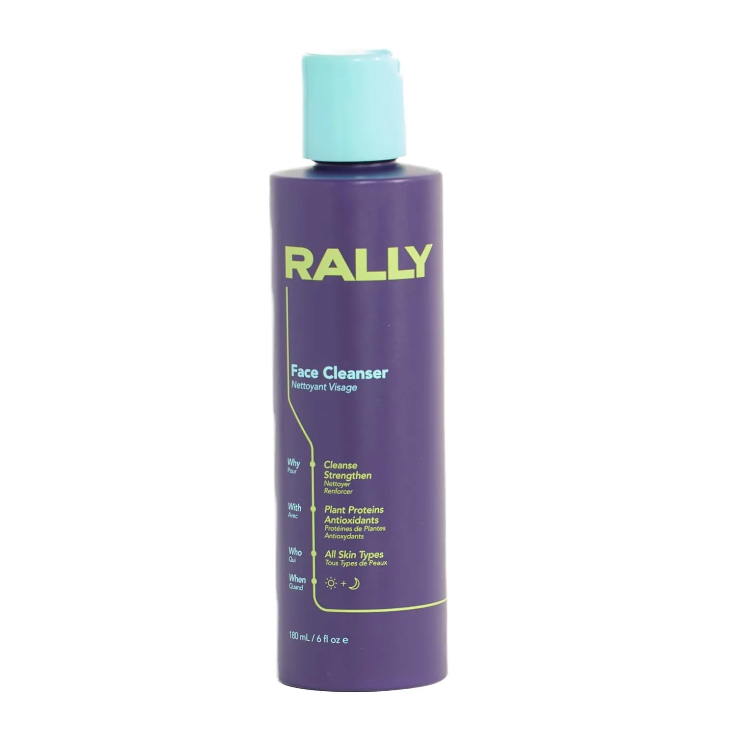 RALLY Plant-Based Gel Foaming Face Cleanser | Clean   Hydrating Formula | Gentle Daily Cleanse   Antioxidants | Derm Approved for Tweens, Teens   Athletes, 6 OZ