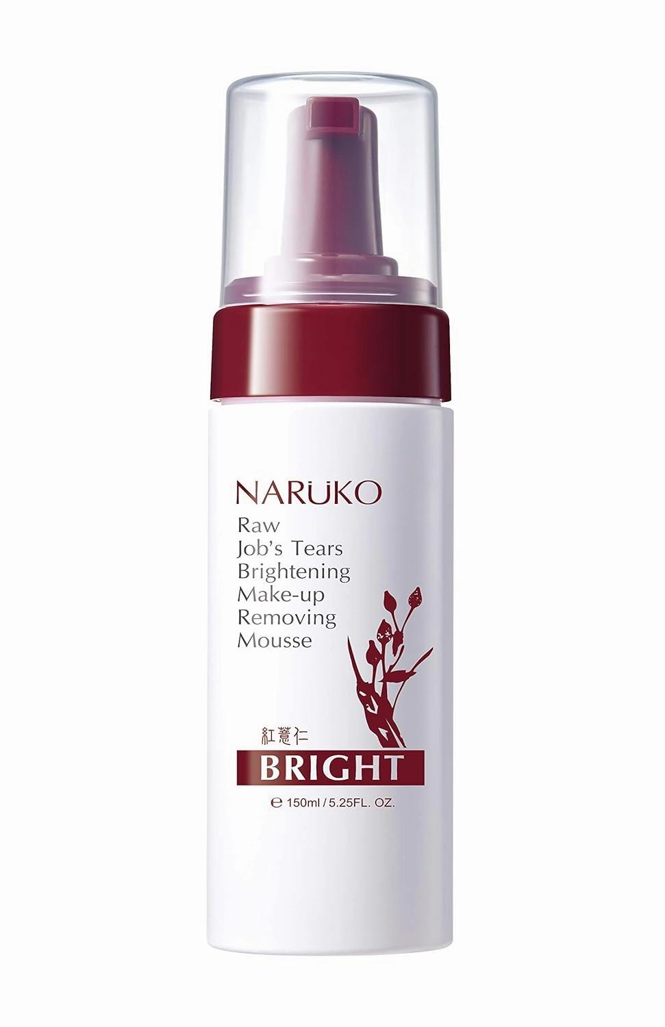 Raw Job's Tears Brightening Make-up Removing Mousse - 2in1, gentle cleansing, bubble face wash, Foaming Mousse, Facial Cleanser