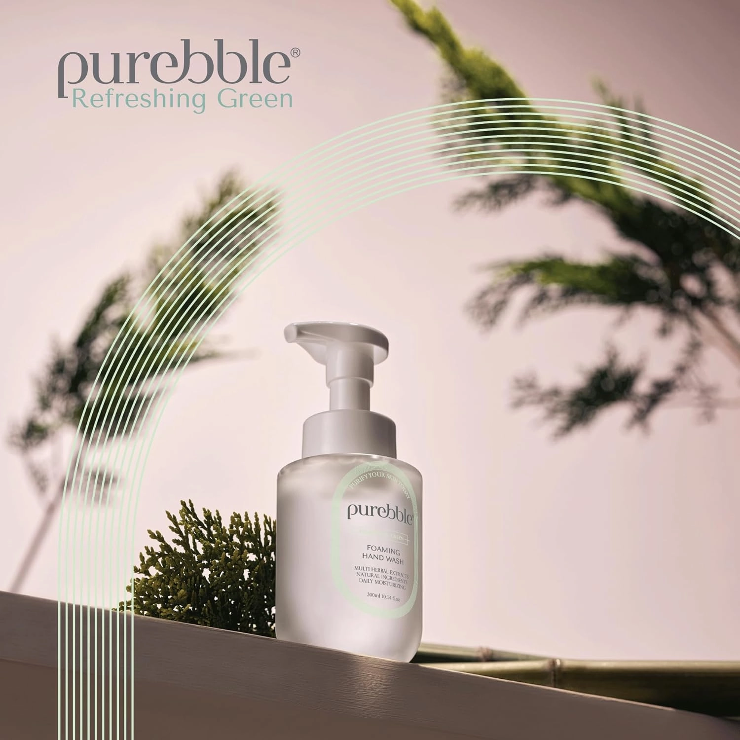 Refreshing Green Foaming Hand Wash with Hyaluronic Acid, Earthy Scent | Gentle |Botanical Ingredients | Cruelty Free, Sulfate Free | 2 Pack