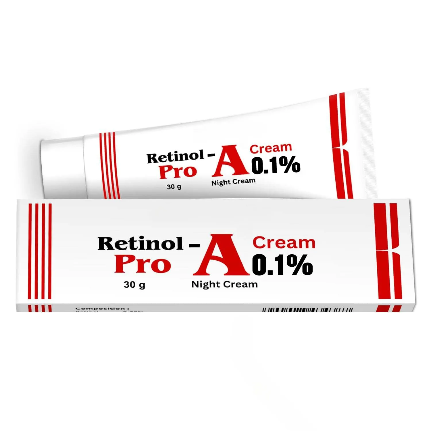 Retinol Pro Night Cream 0.1 Vitamin A Fine Lines, Sun Spots, Anti-Aging (30 Gram / 1.05 Oz)