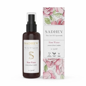 Sadh;ev 100% Organic Rose Water Face Mist For Glowing Pore Tightening Face Toner - 75ml (Pack of 1)