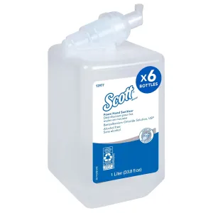 Scott Professional Foam Hand Sanitizer (12977), 1.0 L, Foaming, Clear, No Fragrance Added, Manual Refills (6 Bottles)