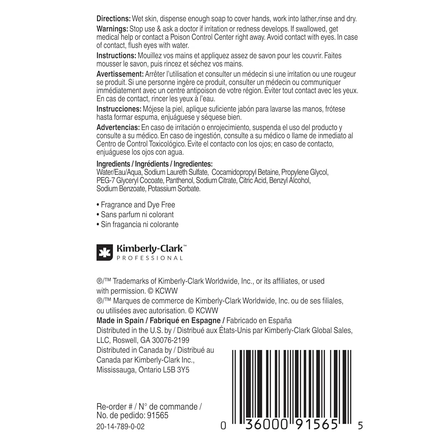 Scott Professional Green Certified Foam Hand Soap (91565), 1.0 L, Foaming, Clear, No Fragrance Added, Manual Refills, Ecologo, NSF E-1 Rated (6 Bottles)