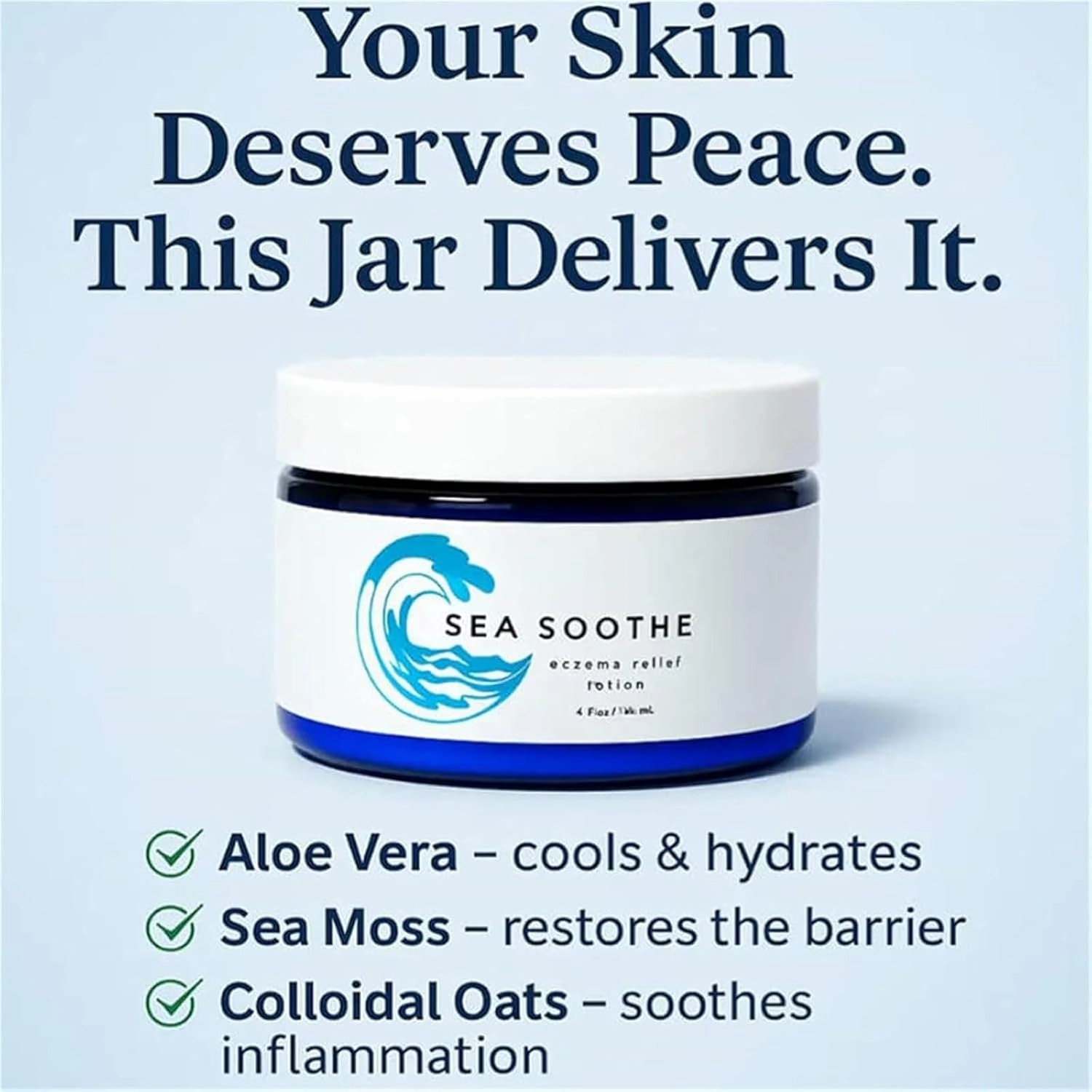 Sea Soothe Dry Skin Relief Lotion, Full Body Moisturizing Lotion, Calming and Soothing Sensitive & Dry Skin, Natural Ingredients, Nourishes Body, Improve Sleep, Repair & Redness (1pc)