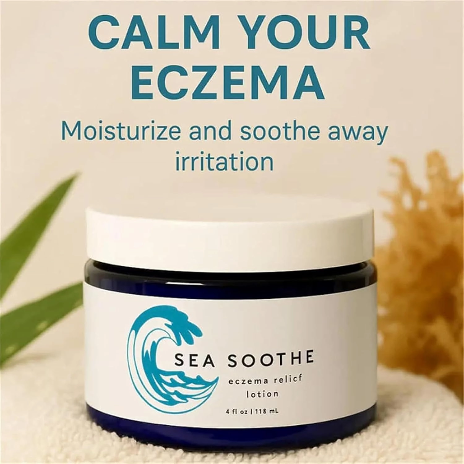 Sea Soothe Dry Skin Relief Lotion, Full Body Moisturizing Lotion, Calming and Soothing Sensitive & Dry Skin, Natural Ingredients, Nourishes Body, Improve Sleep, Repair & Redness (1pc)