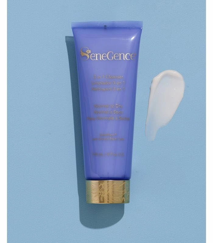 SeneGence 3 in 1 Cleanser for Normal to Dry Skin, 4 Fl Oz, Hydrating, Exfoliating, and Toning Cleanser with Apple Fruit and Goji Berry Extracts for Soft, Refreshed Skin