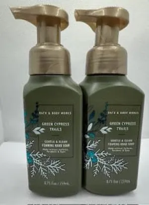 Set of 2 Green Cypress Trails Gentle & Clean Foaming Hand Soap 8.75 Ounce