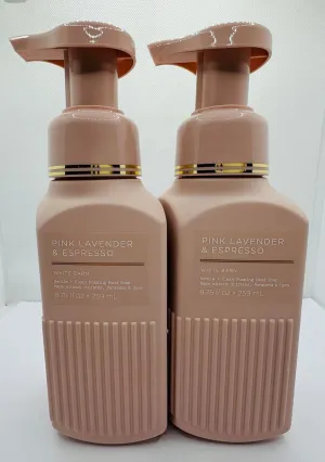 Set of 2 Pink Lavender & Espresso Gentle & Clean Foaming Hand Soap 8.75 Ounce