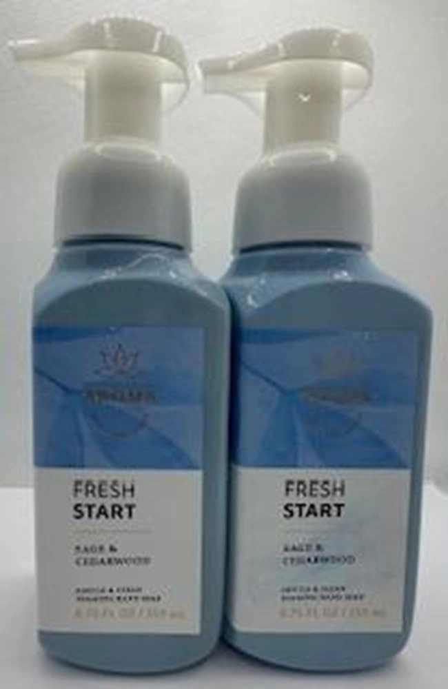 Set of 2 Aroma Fresh Start Gentle & Clean Foaming Hand Soap 8.75 Ounce Sage & Cedarwood, Blue
