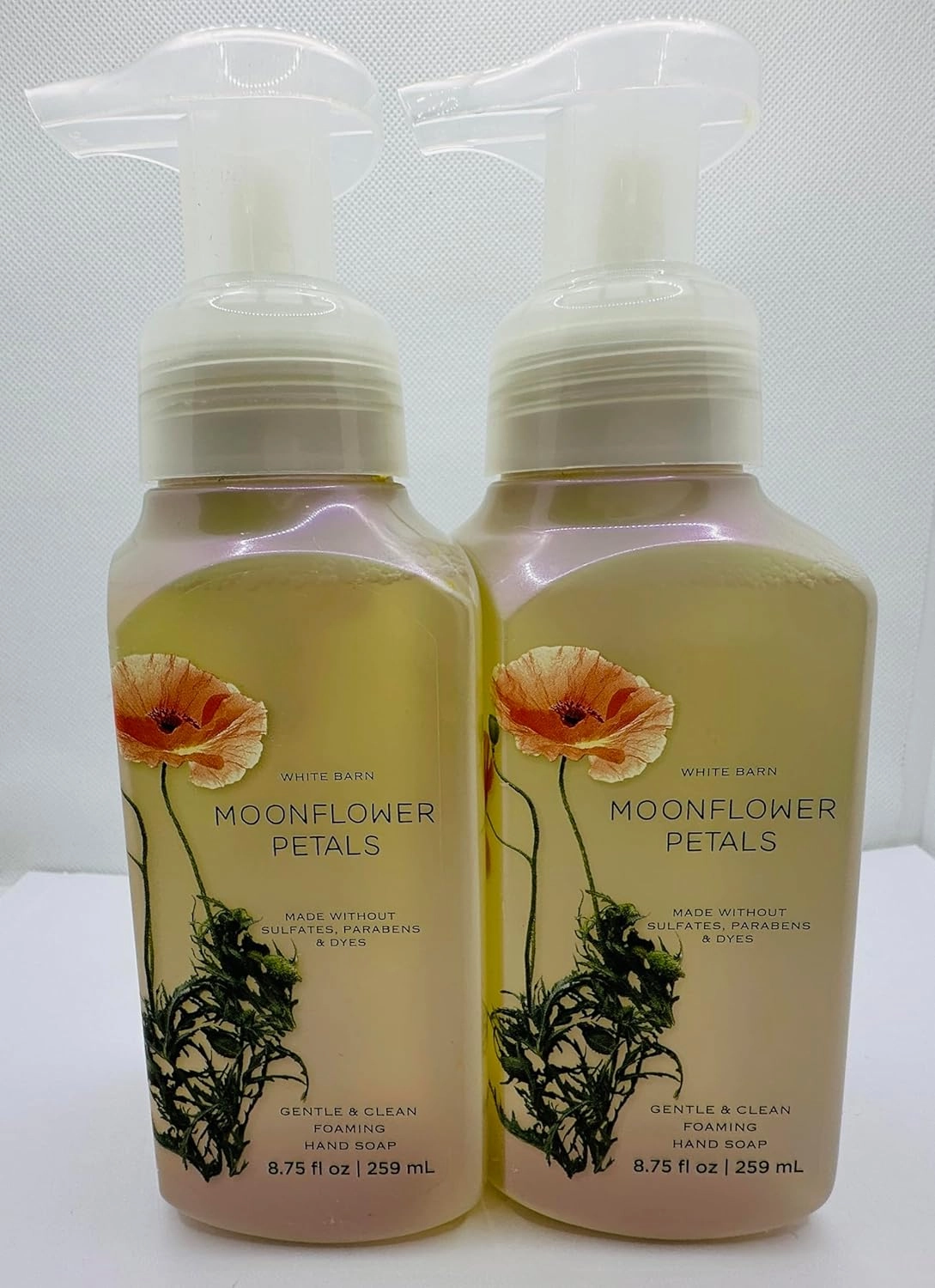 Set of 2 Moonflower Petals Gentle & Clean Foaming Hand Soap 8.75 Ounce