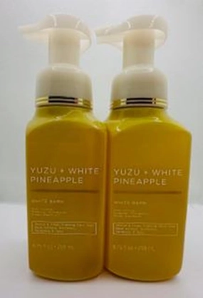 Set of 2 Yuzu   White Pineapple Gentle & Clean Foaming Hand Soap 8.75 Ounce, Yellowish/Gold