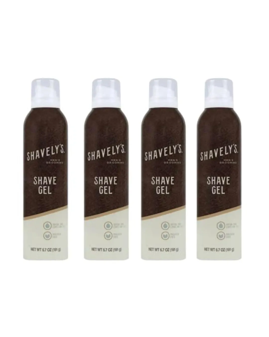 Shavely's Grooming Shave Gel Pack of 4-6.7 oz Cans - Premium grooming product designed to provide a smooth and comfortable shaving experience.