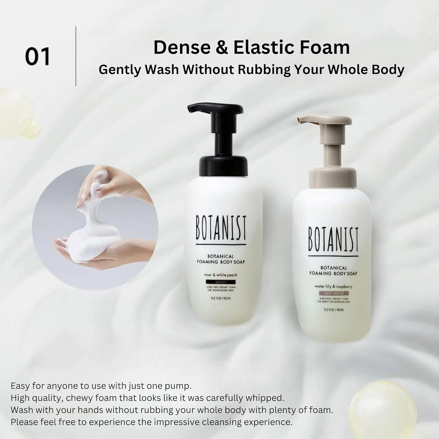 Shea Butter Body Wash Foaming for Women & Men, Organic Liquid Soap for Sensitive & Dry Skin with Botanical Buttermilk™ from Japan, Sulfate & Paraben Free, Water Lily & Raspberryh, 15.2 Fl Oz
