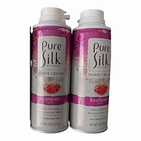 silkPure Silk Raspberry Shave Cream with Aloe Infusion, 5 oz, Pack of 2