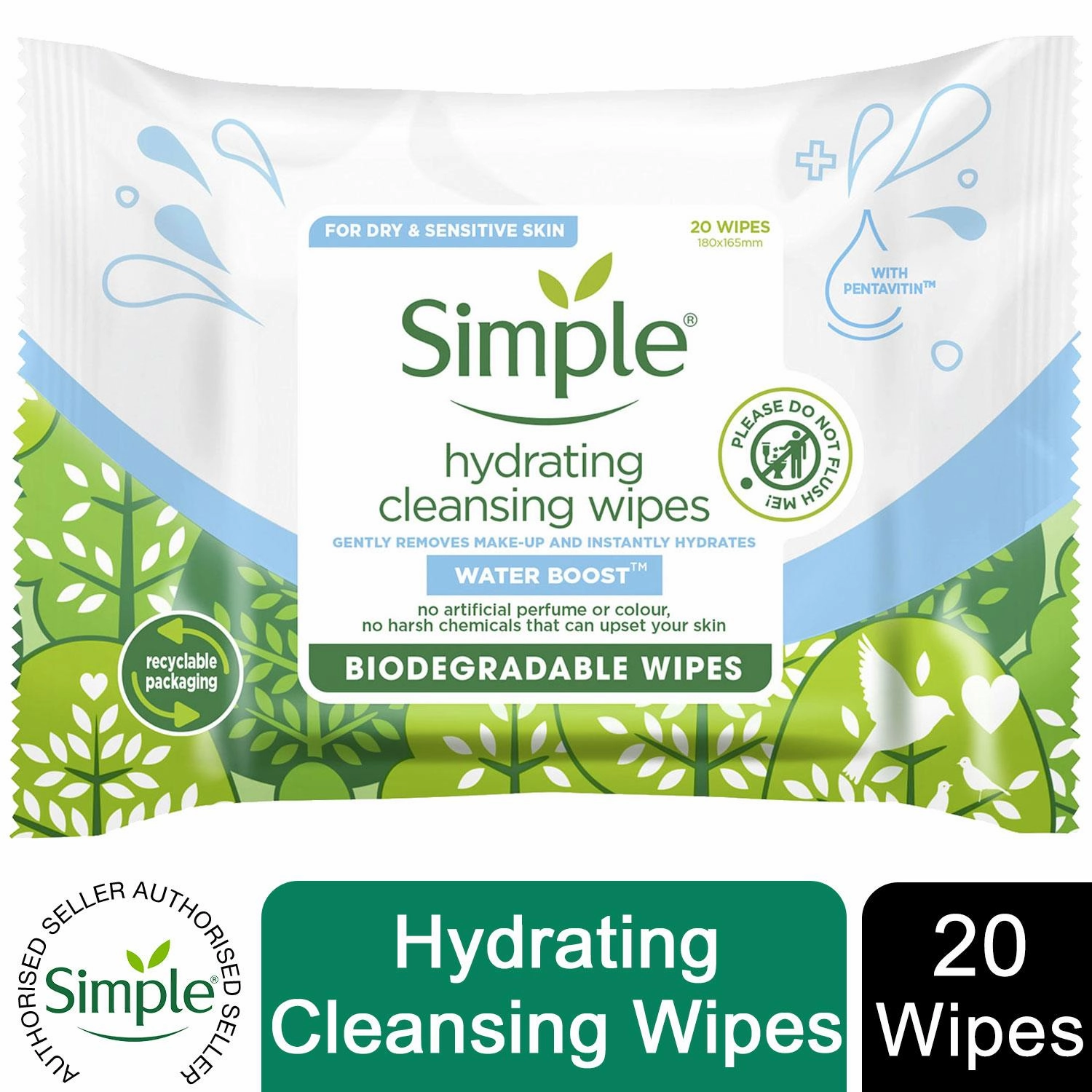 Simple Hydrating Booster Bundle Micellarwater,NightCream,Wipes,FaceWash & Mask