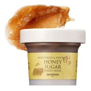 SKINFOOD Mask Honey Sugar 120g - Facial Pore Cleanser, Nourishing & Firming Skin Exfoliator - Wash Off Face Masks w/Melting Sugar for Healthy and Smooth Skin- Shower-Proof Texture (4.23 oz)