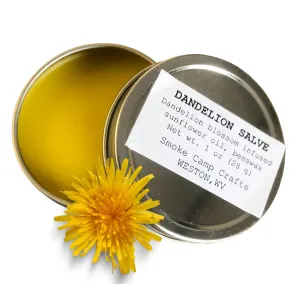Smoke Camp Crafts Dandelion Blossom Salve - 1 oz - Made with Sunflower Oil and Beeswax - Herbal Salve Eczema Dry Skin Cream Balm for Kids and Adults