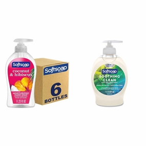 Softsoap Coconut & Hibiscus and Aloe Vera Liquid Hand Soaps, 11.25 Fl Oz and 7.5 Fl Oz (Packs of 6)