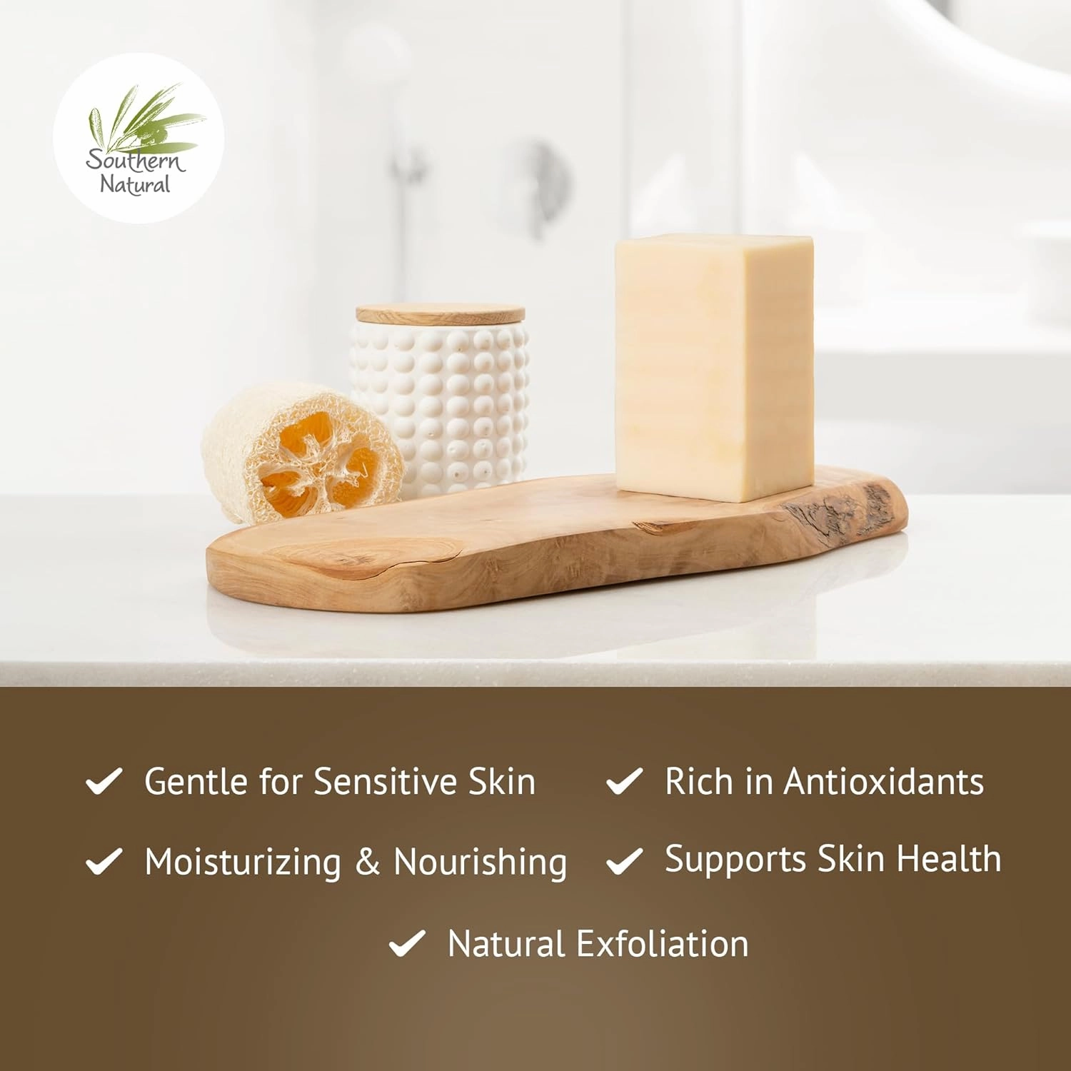 Southern Natural Goat Milk Soap Bar – Lavender, Oatmeal Milk & Honey, Rosemary Mint – Handmade for Dry and Sensitive Skin– Face & Body Wash for Men, Women, Kids, Baby – 3 pack (4-4.5 oz)