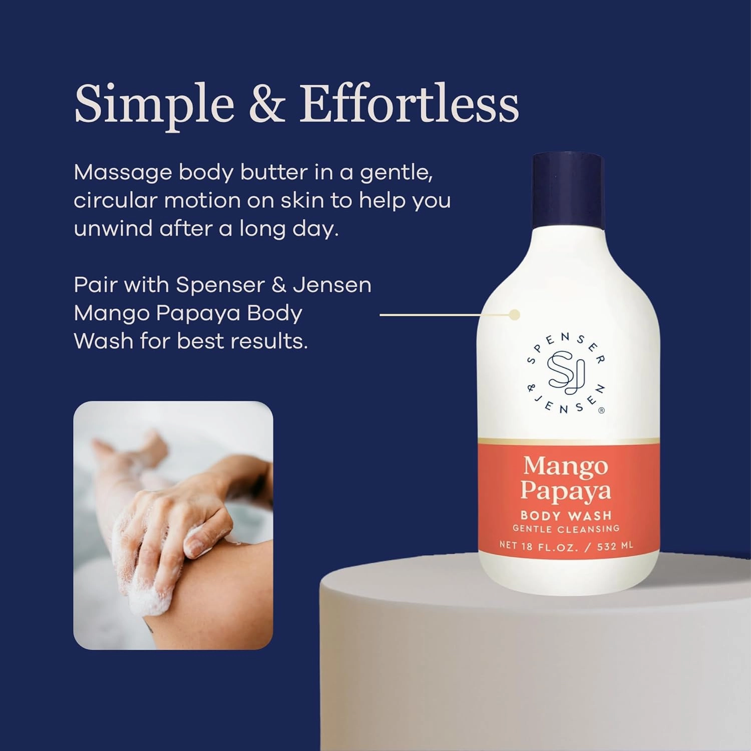 Spenser & Jensen Hydrating Mango & Papaya Body Butter - Gentle On All Skin Types - Moisturizing Body Lotion for Women & Men - Paraben Free - 8 Oz (Pack of 2)