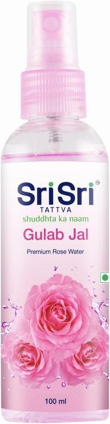 Sri Sri TATTVA shuddhta ka naam Gulab Jal Spray - Pure Rose Water Mist for Hydrated, Glowing Skin - Premium Toner & Cleanser for Soft, Smooth Skin | 100ml (Pack of 2)