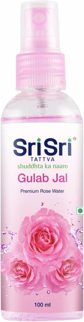 Sri Sri TATTVA shuddhta ka naam Gulab Jal Spray - Pure Rose Water Mist for Hydrated, Glowing Skin - Premium Toner & Cleanser for Soft, Smooth Skin | 100ml (Pack of 2)