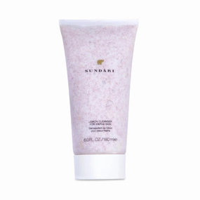 SUNDARI Lemon Cleanser, 6.0 Fl Oz, Gentle Exfoliating Cream Formula, Removes Impurities, Balances pH, Non-Foaming, Controls Excess Oil, For Oily Skin