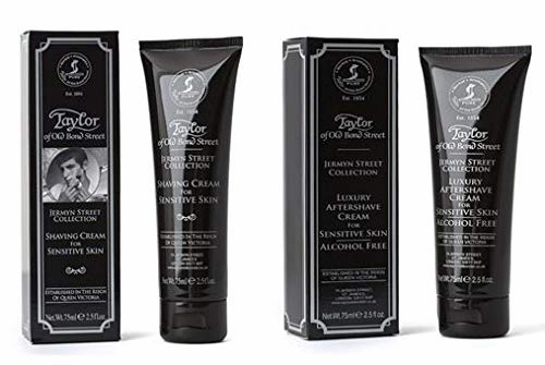 Taylor of Old Bond Street Jermyn Street Shaving Cream 75ml & Jermyn Street Aftershave Cream For all Skin