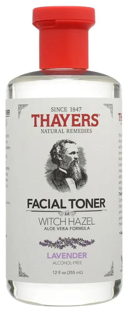 THAYERS Alcohol-Free Witch Hazel with Organic Aloe Vera Formula Toner, Lavender, Clear, Unscented, 12 Fl Oz, Pack of 2