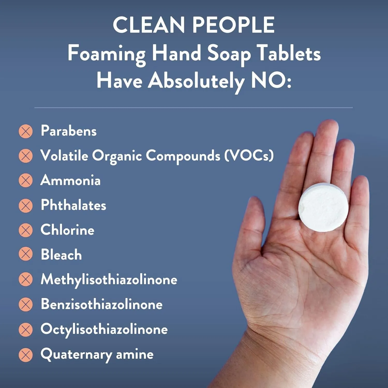 THE CLEAN PEOPLE Lavender Citrus Foaming Hand Soap Tablets - Hand Soap - Mess Free, Gentle on Skin, Makes 12 x 8 fl oz Bottles of Soap (12 Count, Lavender Citrus)