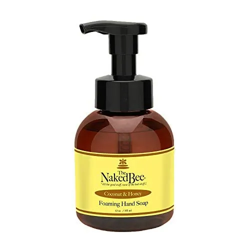 The Naked Bee Coconut & Honey Foam Soap (12 oz) Liquid Foaming Hand Soap - Mild Cleanser to Reduce Dryness - Gentle Foam for Clean and Soft Hands