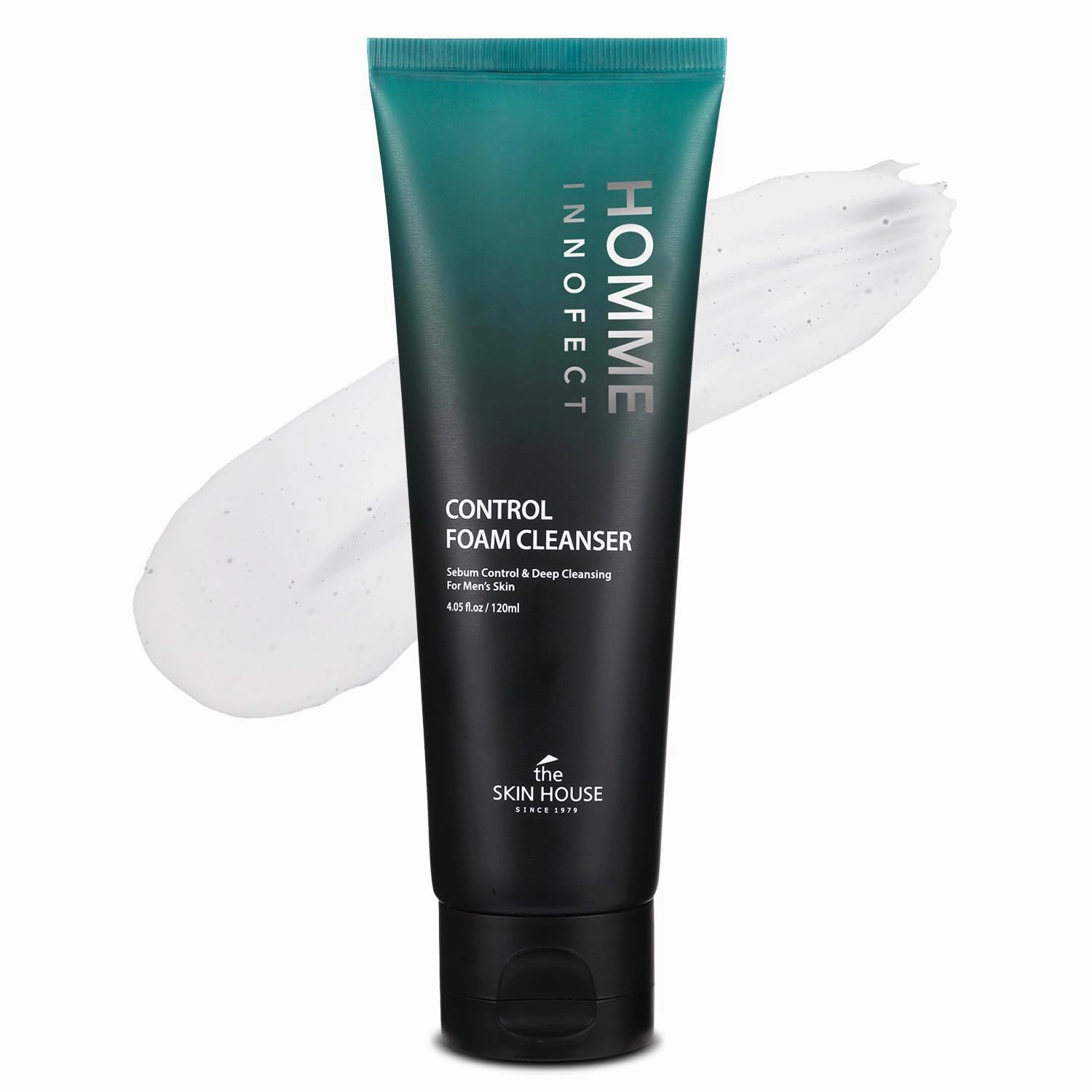 The Skin House Homme Innofect Control Foam Cleanser for Men 4.05 fl.oz l Oily Skin Cleanser l Deep Cleansing, Pore Minimizer, l Korean Skin Care, Facial Wash, 120ml