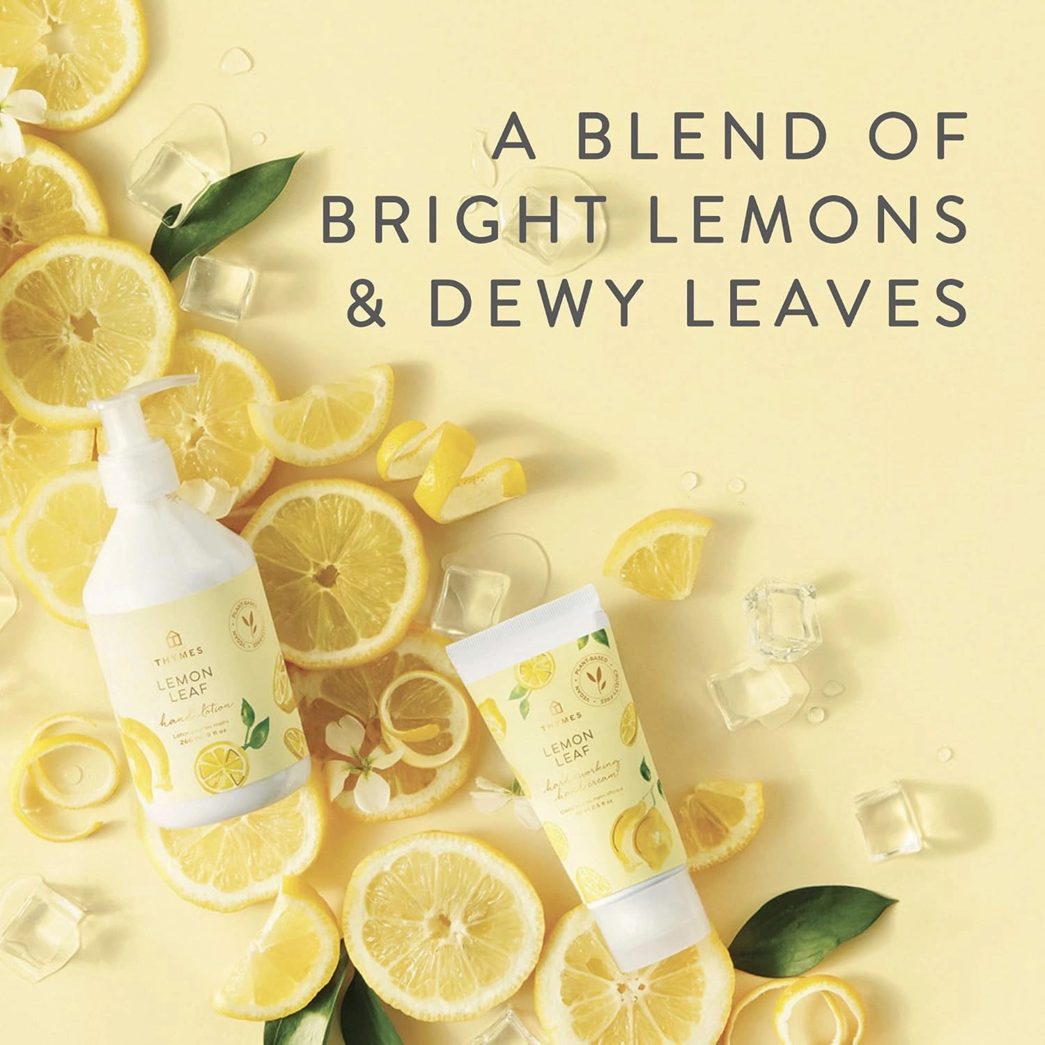 Thymes Hand Wash - Moisturizing Hand Soap Dispenser with Pump - Skin Care - Hydrating Liquid Soap Scented with Notes of Dewy Leaves, Lily of the Valley, Lemon Verbena, & Bergamot (Lemon Leaf, 9 fl oz)