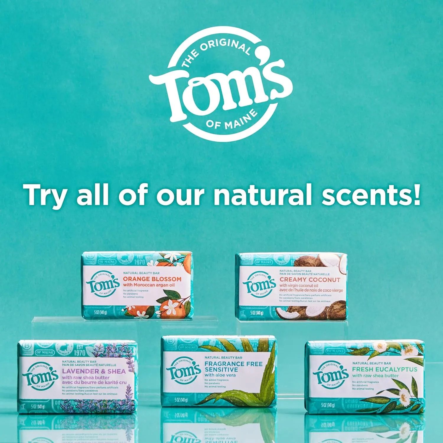 Tom's of Maine Natural Beauty Bar Soap, Creamy Coconut With Virgin Coconut Oil, 5 oz. 6-Pack (Packaging May Vary)