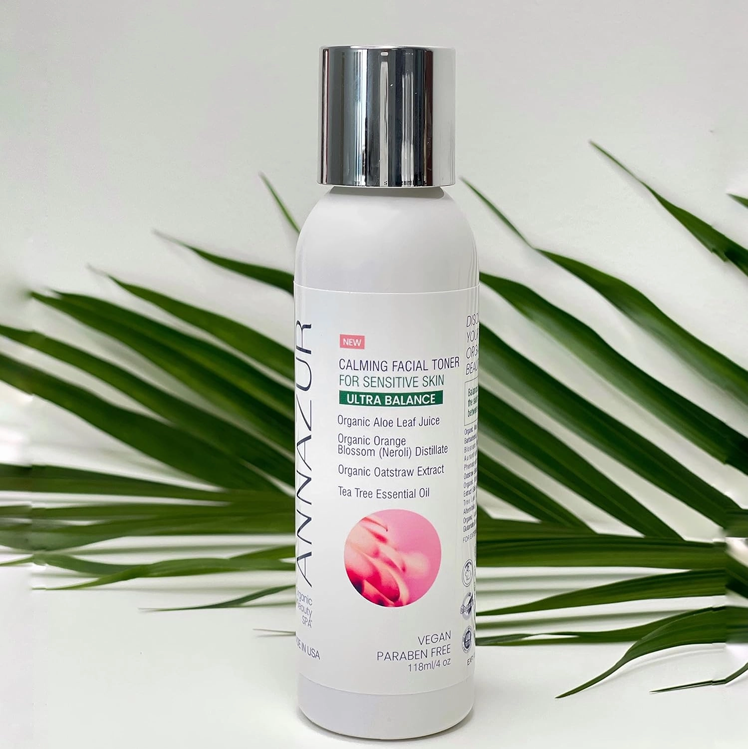 Toner ANNAZUR Calming Facial Ultra Balance 4 oz, for Sensitive Skin, Organic, Professional SPA Toner for Face