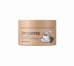TONYMOLY I'm Coffee Gel To Cream Smoothing Scrub Mask, Gentle Exfoliation, Smooths for Softer Skin, 100 ml