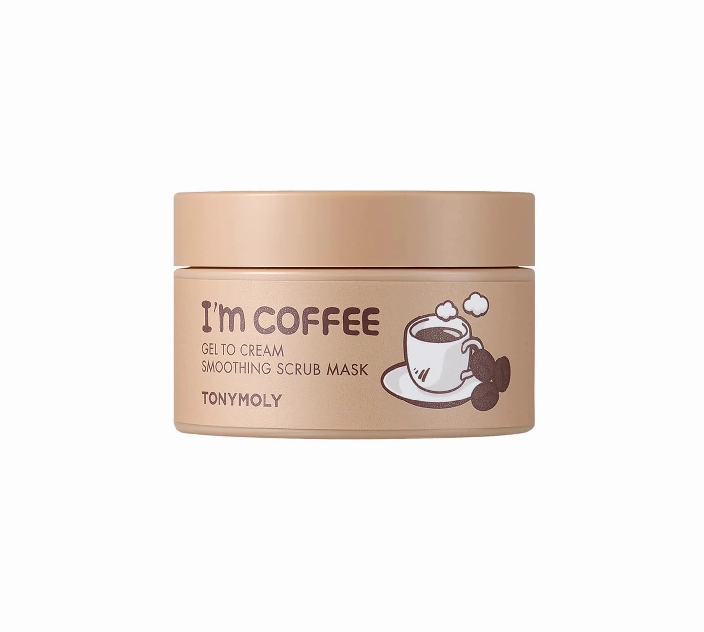 TONYMOLY I'm Coffee Gel To Cream Smoothing Scrub Mask, Gentle Exfoliation, Smooths for Softer Skin, 100 ml